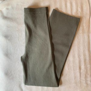 Women's H&M Ribbed Knit Green Pants